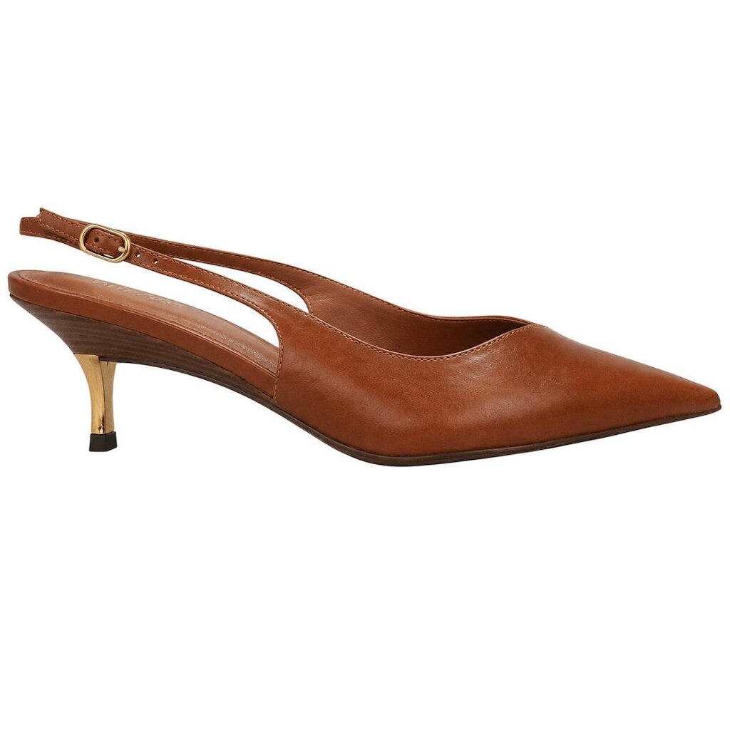 Sapato Slingback Salto Fino Feminino Arezzo A14080 Marrom