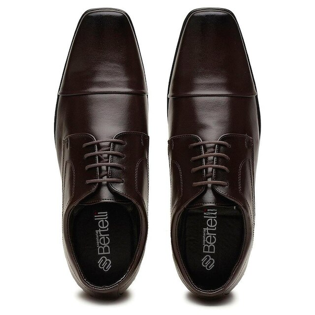 Sapato Social Amarraçao Masculino Bico Quadrado Design Moderno Cano Curto Liso Confortavel