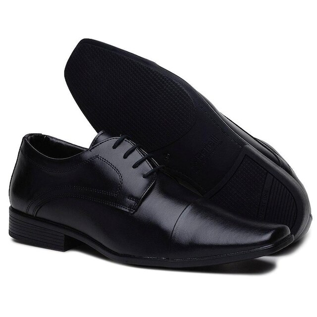 Sapato Social Amarraçao Masculino Bico Quadrado Design Moderno Cano Curto Liso Confortavel
