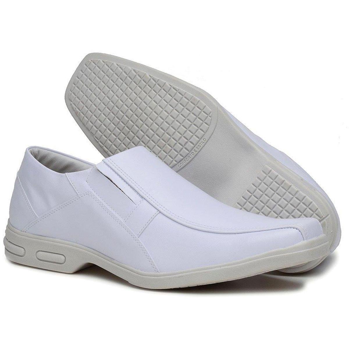 Sapato Social Branco Conforto 80002 - Branco | Zattini