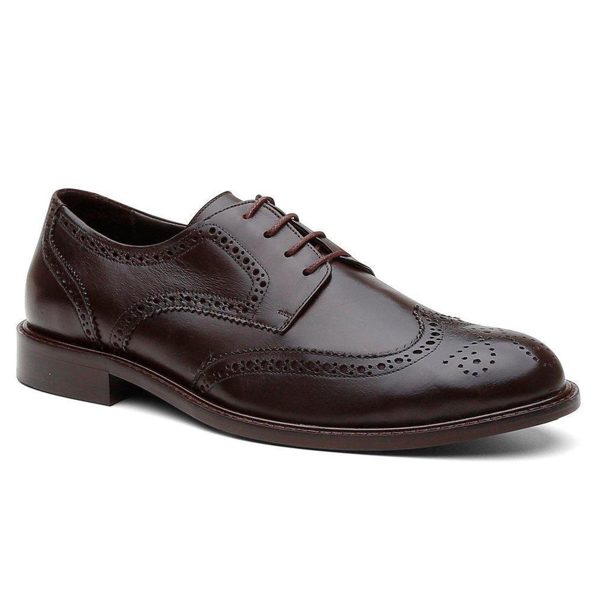 Sapato Social Brogue Belgica Masculino - Café Menor preço em Sapato Social Brogue Belgica Masculino - Café