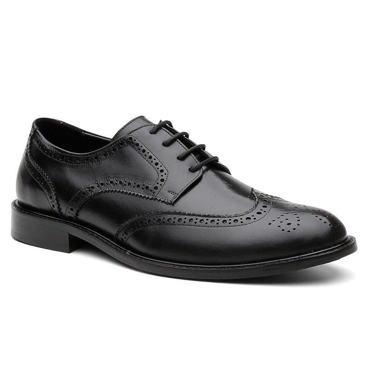 Sapato Social Brogue Centuria Em Couro - Preto Menor preço em Sapato Social Brogue Centuria Em Couro - Preto