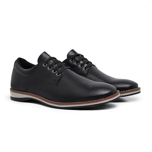 Sapato Social Casual Derby Masculino com Cadarço Moderno e Elegante