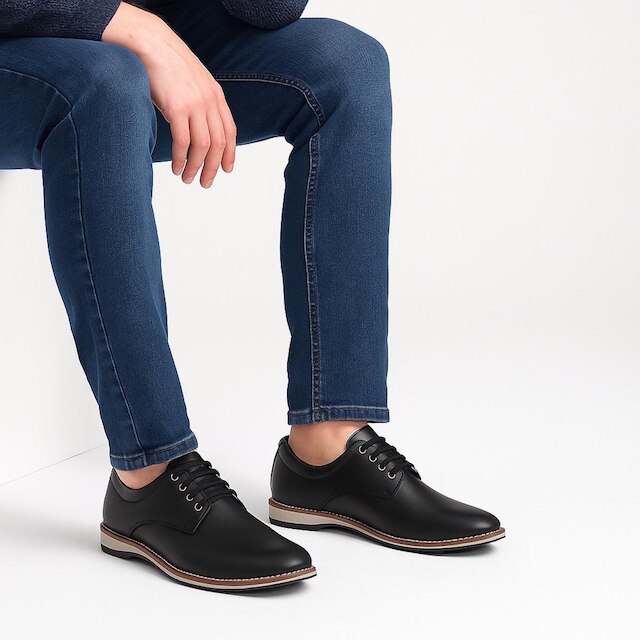 Sapato Social Casual Derby Masculino com Cadarço Moderno e Elegante