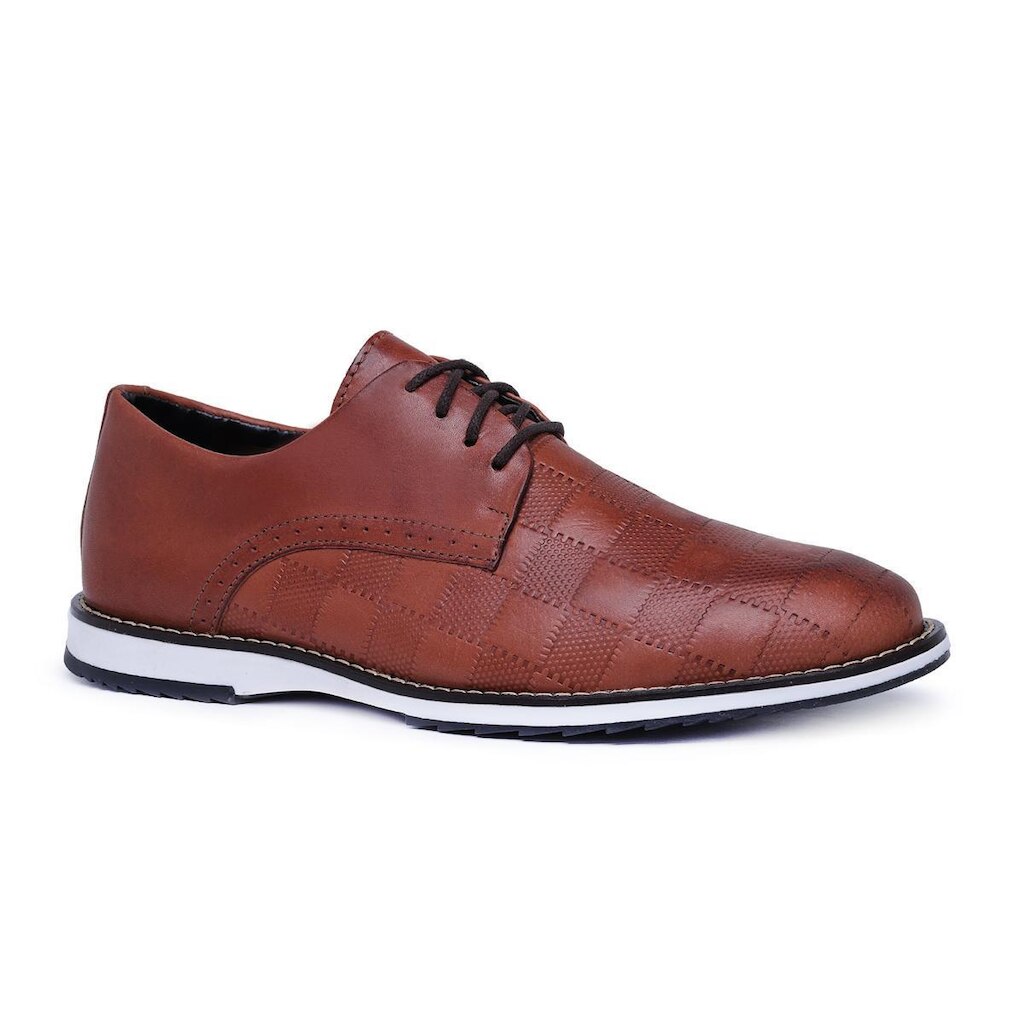 Sapato Social Casual Elegante Calçado Masculino Oxford Despojado em Couro Legítimo Moderno