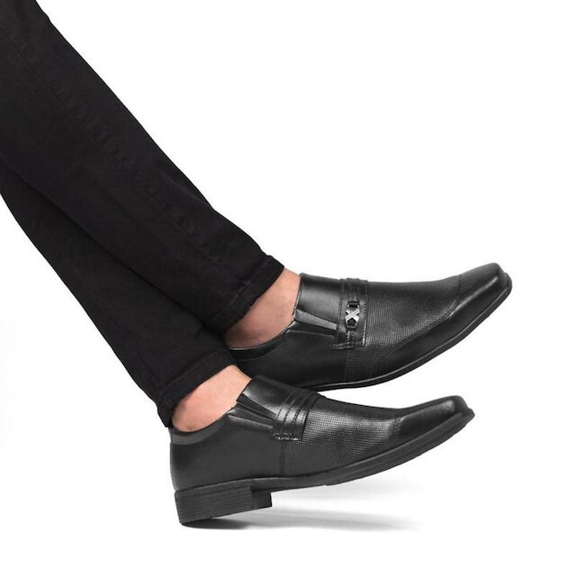 Sapato Social Casual Masculino Bico Quadrado Oxford 1071