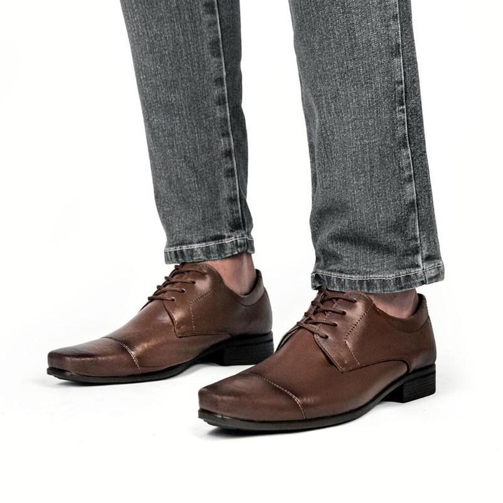 Sapato Social Casual Masculino Bico Quadrado Sport Fino Super Confortável 1010