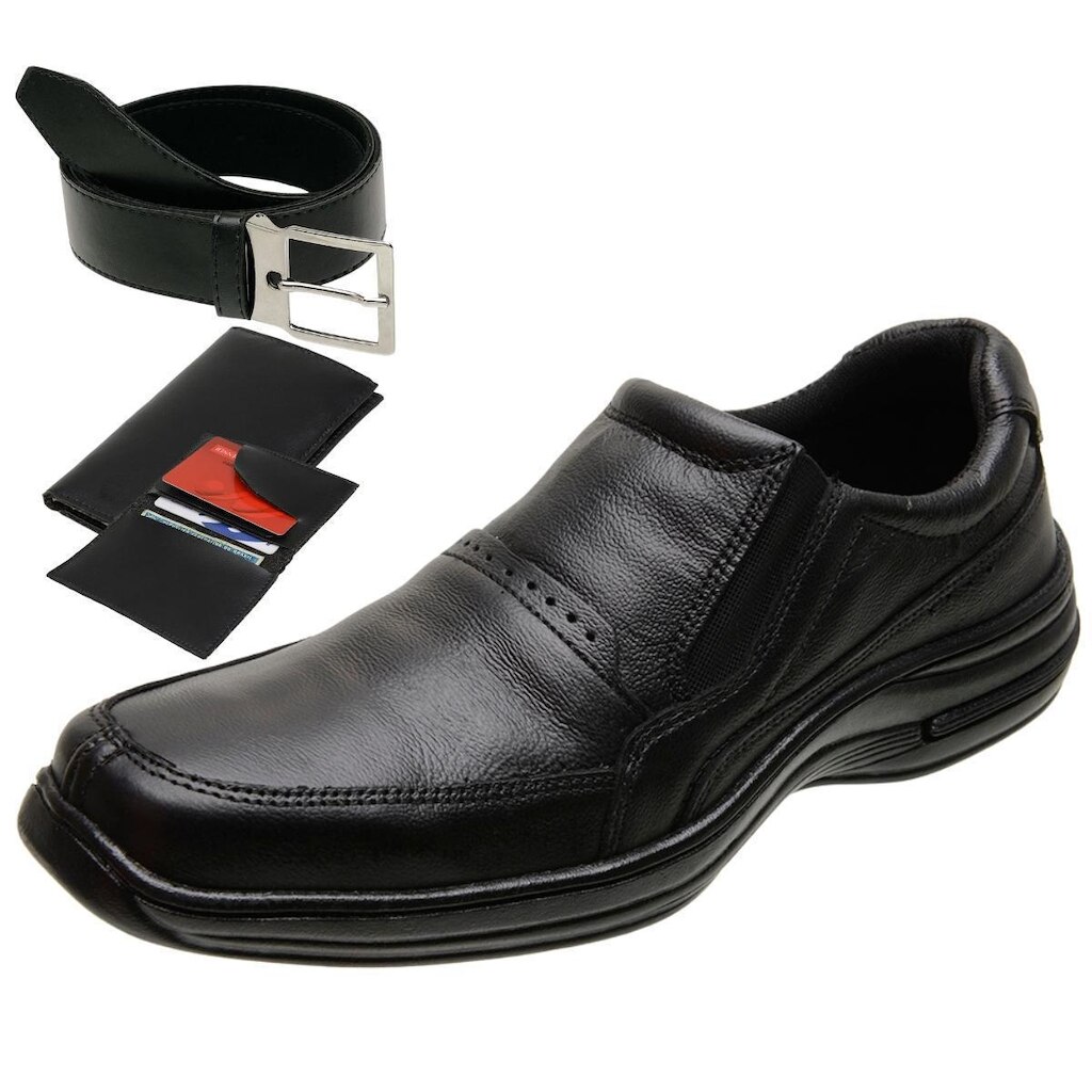 Sapato Social Casual Masculino + Cinto e Carteira