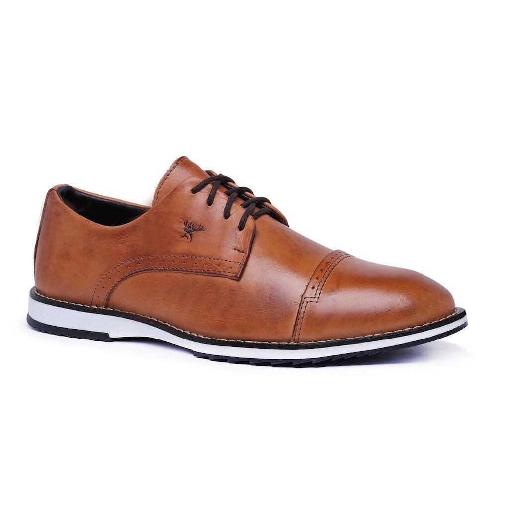 Sapato Social Casual Masculino Oxford Despojado Estiloso em Couro Legítimo Confortável