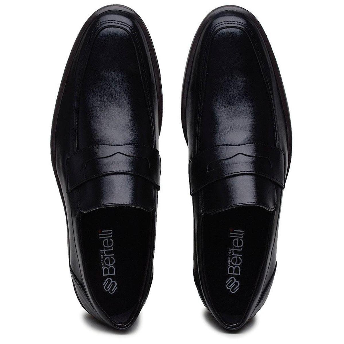 Sapato Social Estilo Italiano Em Couro Verniz Preto Com Cadarço 307 - FKV  Calçados