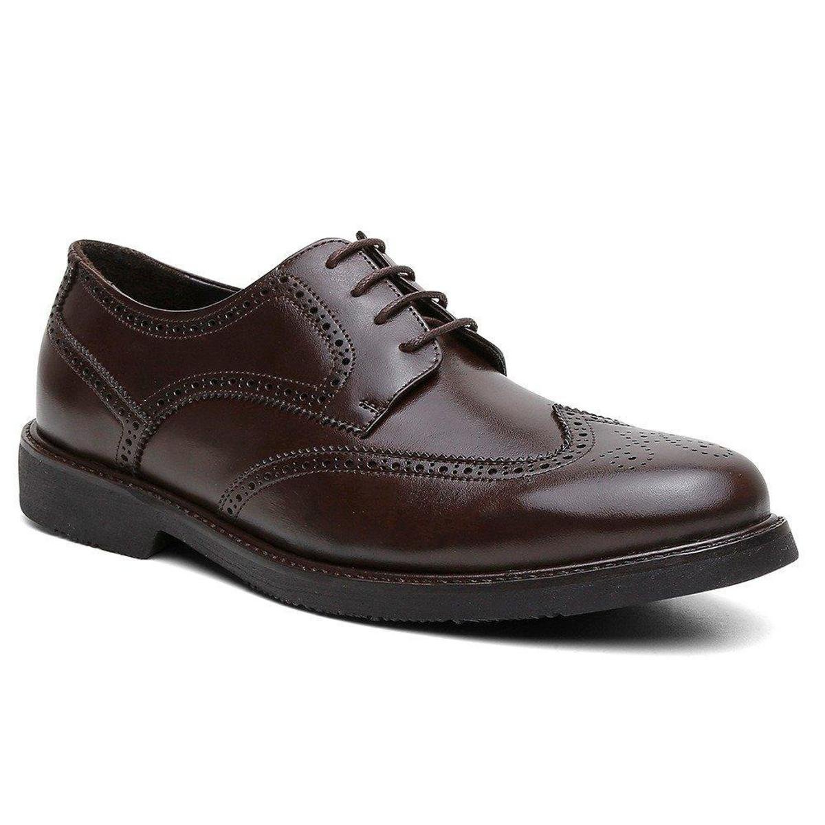 Sapato Social Centuria Oxford Brogue Em Couro Cafe Menor preço em Sapato Social Centuria Oxford Brogue Em Couro Cafe