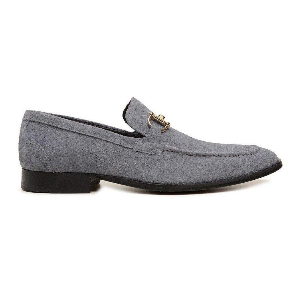 Sapato Social Cinza Em Couro 50506
