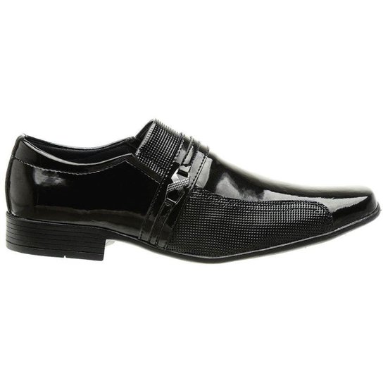 Sapato Social Classico Verniz Masculino Preto - Preto