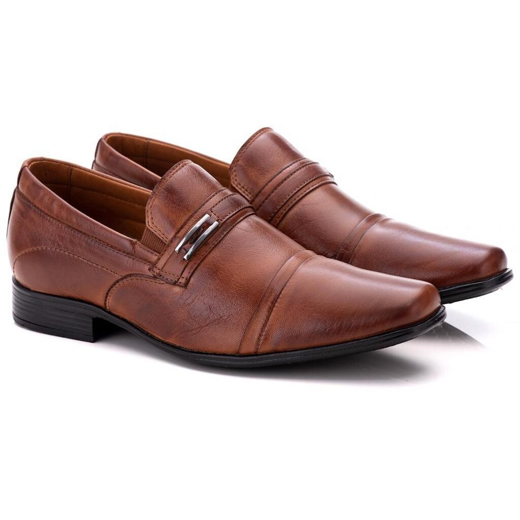 Sapato Social Comfort Masculino em Caramelo Preto 024 Caramelo