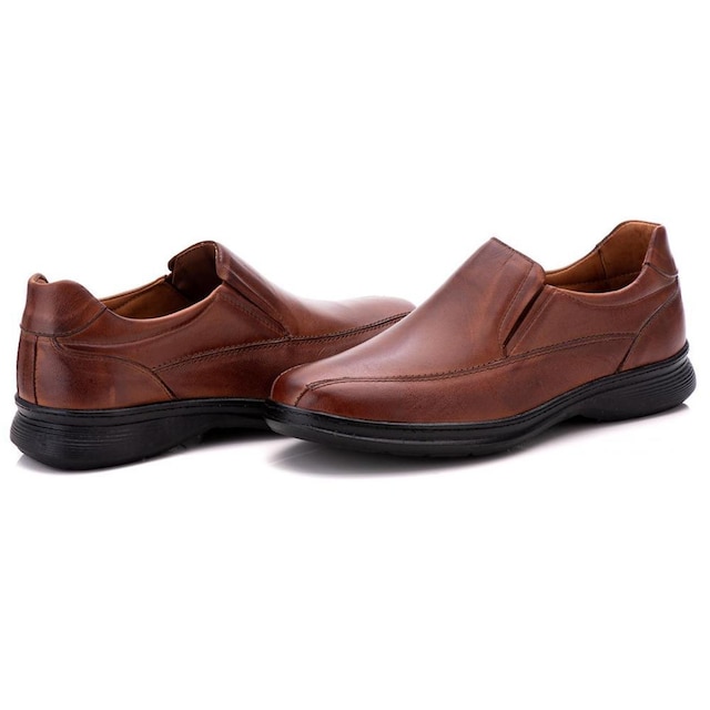 Sapato Social Comfort Masculino em Couro Caramelo 0100 Caramelo
