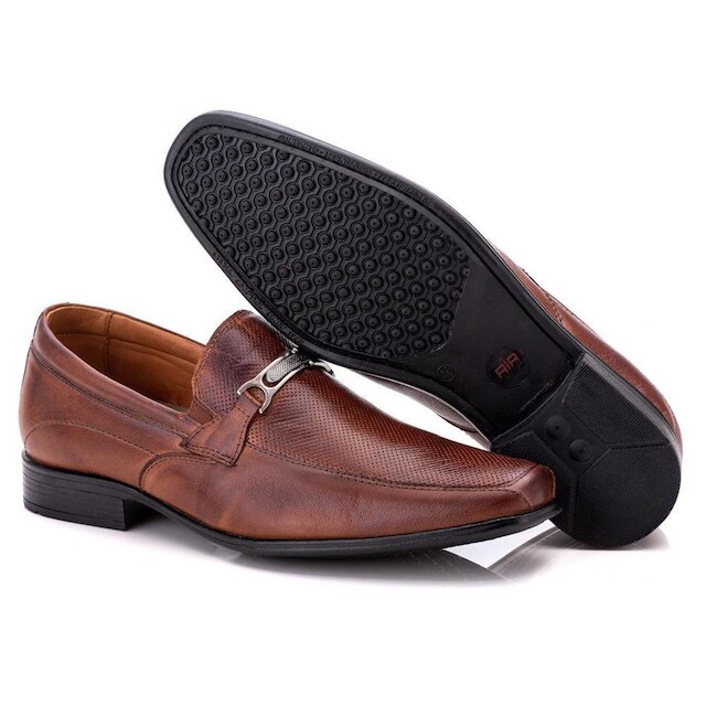 Sapato Social Comfort Masculino em Couro Caramelo 017 Caramelo