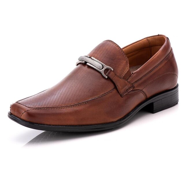 Sapato Social Comfort Masculino em Couro Caramelo 017 Caramelo