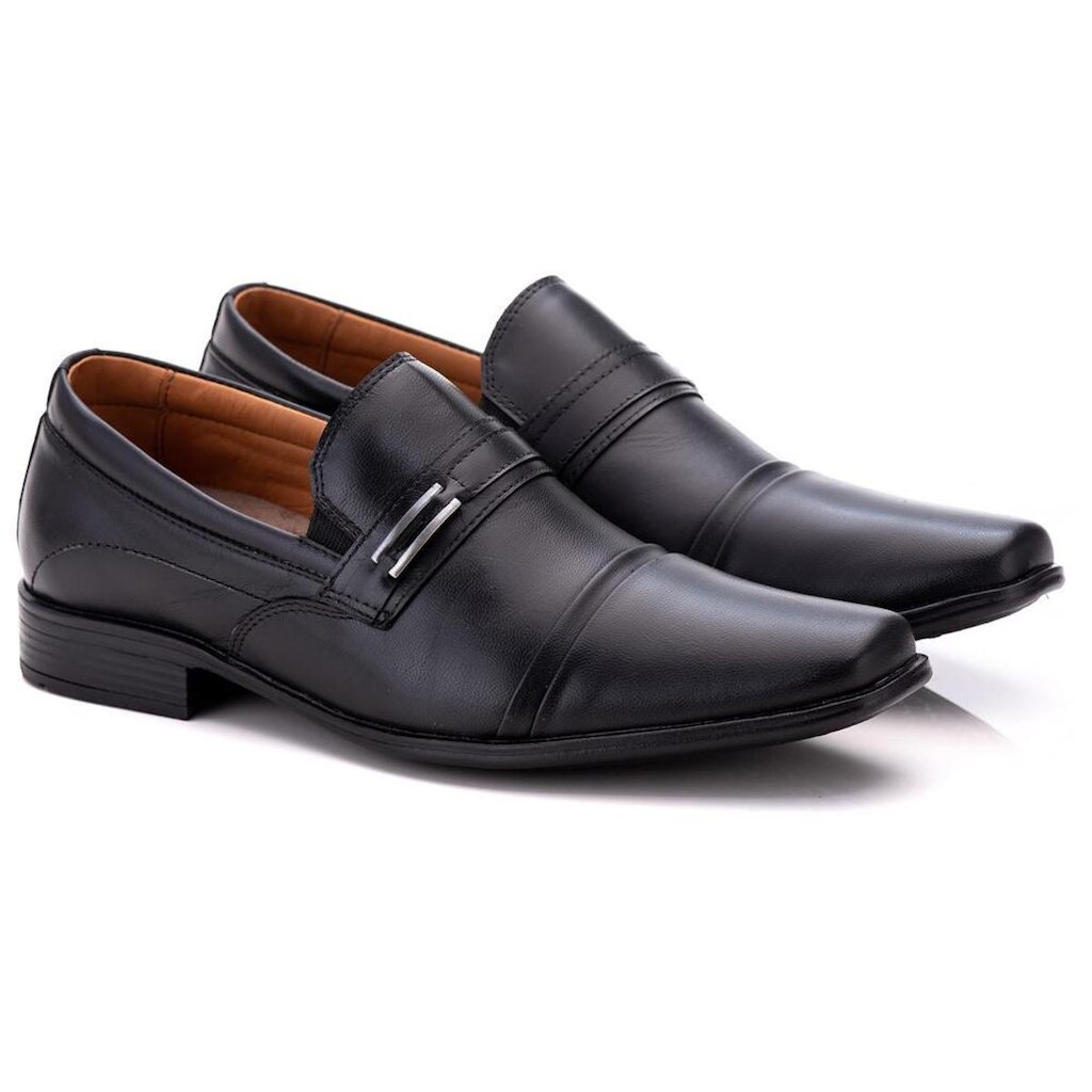 Sapato Social Comfort Masculino em Couro Preto 024 Preto