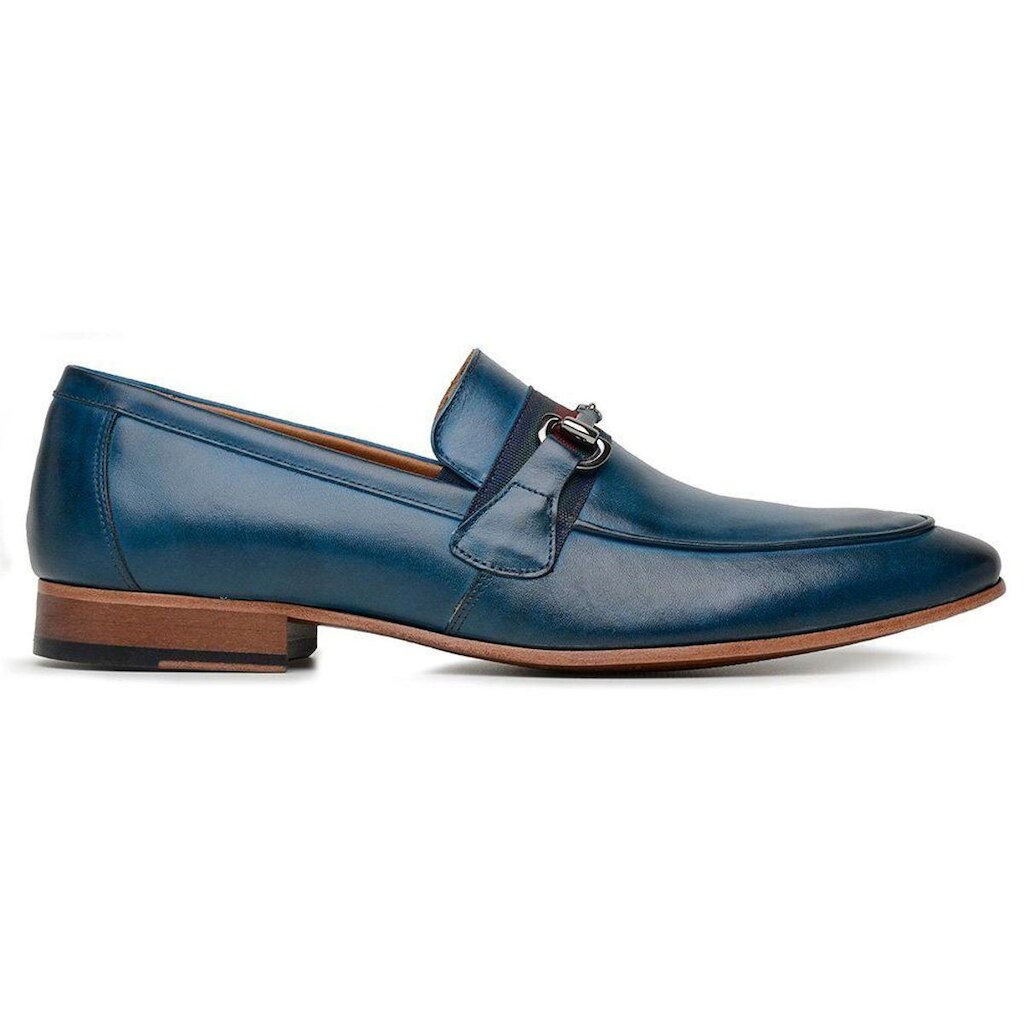 Sapato Social Couro Azul Premium 58856
