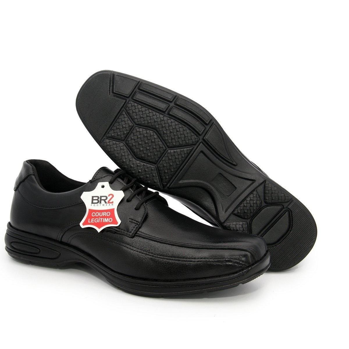 Sapato Social Couro BR2 Footwear Confort Gel Masculino - Preto | Zattini