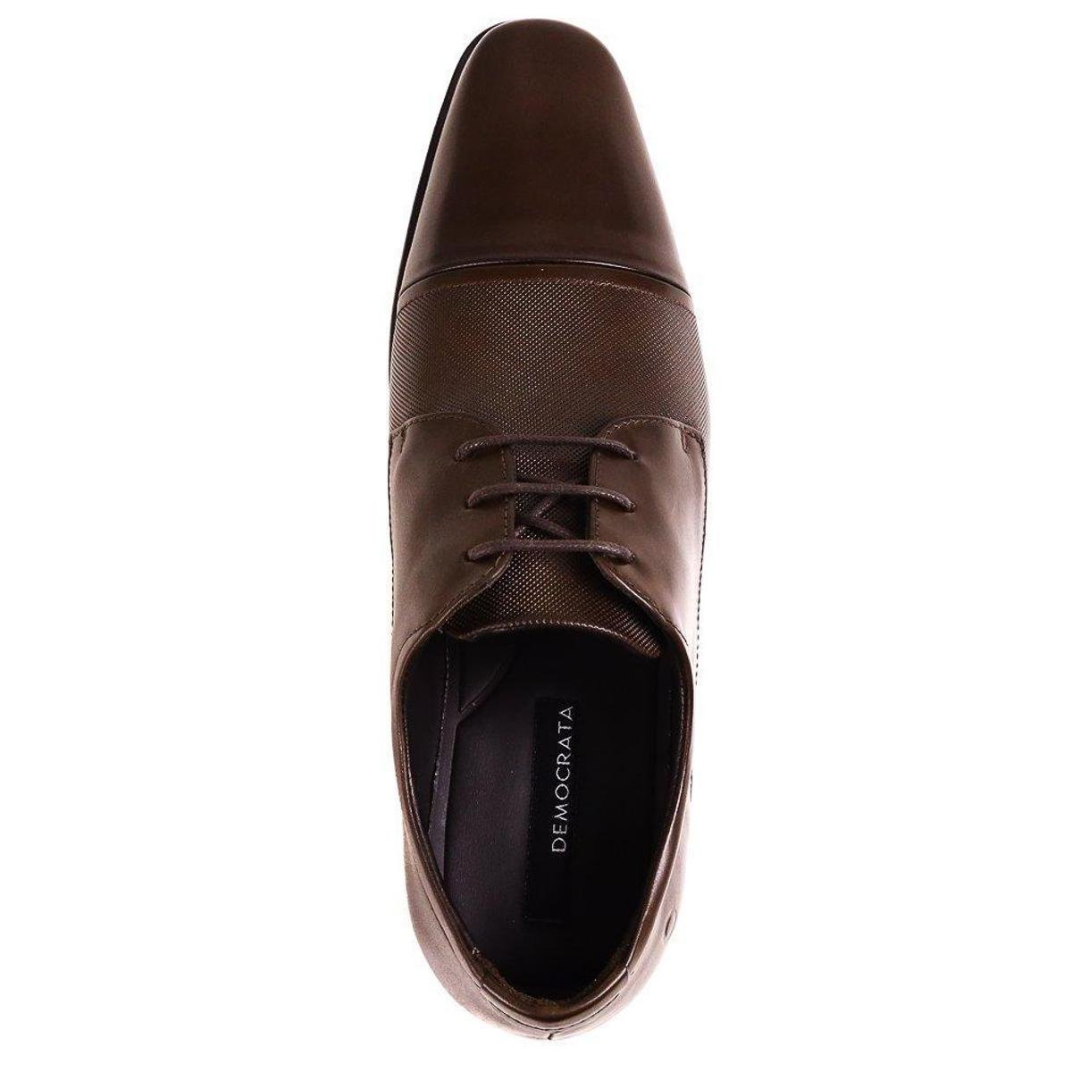 Sapato Social Couro Democrata Still Cadarço Masculino - Marrom | Zattini