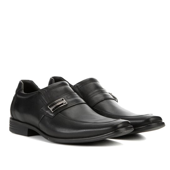 Sapato Social Couro Ferracini Fivela Masculino - Preto