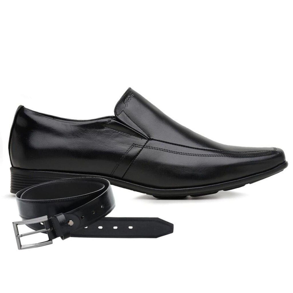 Sapato Social Couro Jota Pe Preto Air Winner + Cinto 45007