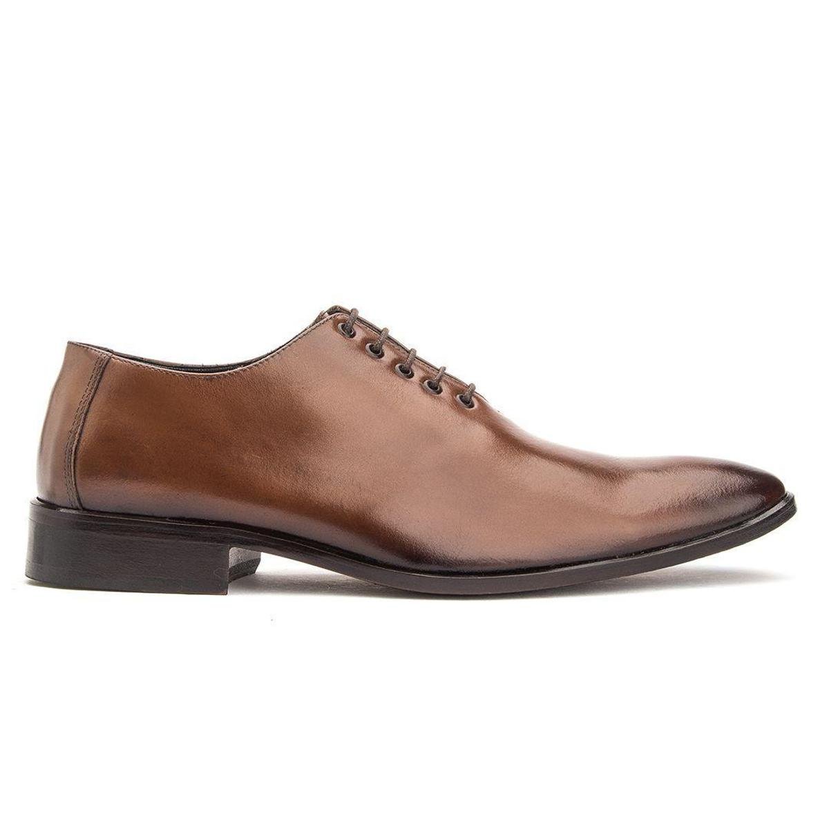 Sapato Social Couro Masculino Bigioni Brogue Liso Cromo - Marrom Claro Menor preço em Sapato Social Couro Masculino Bigioni Brogue Liso Cromo - Marrom Claro