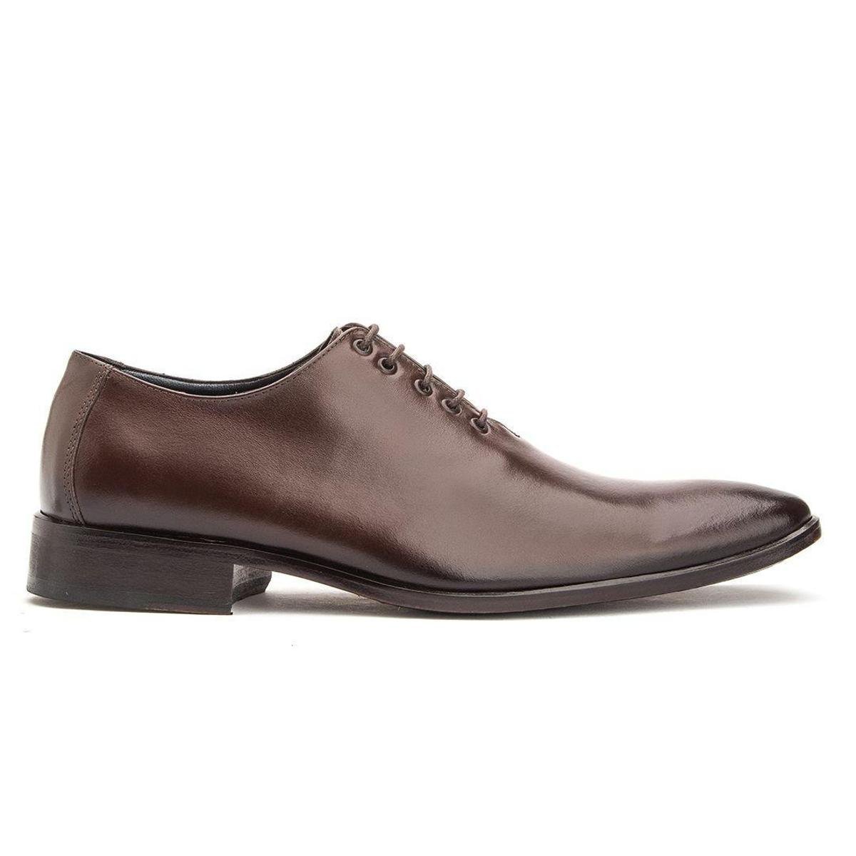Sapato Social Couro Masculino Bigioni Brogue Liso Cromo - Marrom Escuro Menor preço em Sapato Social Couro Masculino Bigioni Brogue Liso Cromo - Marrom Escuro
