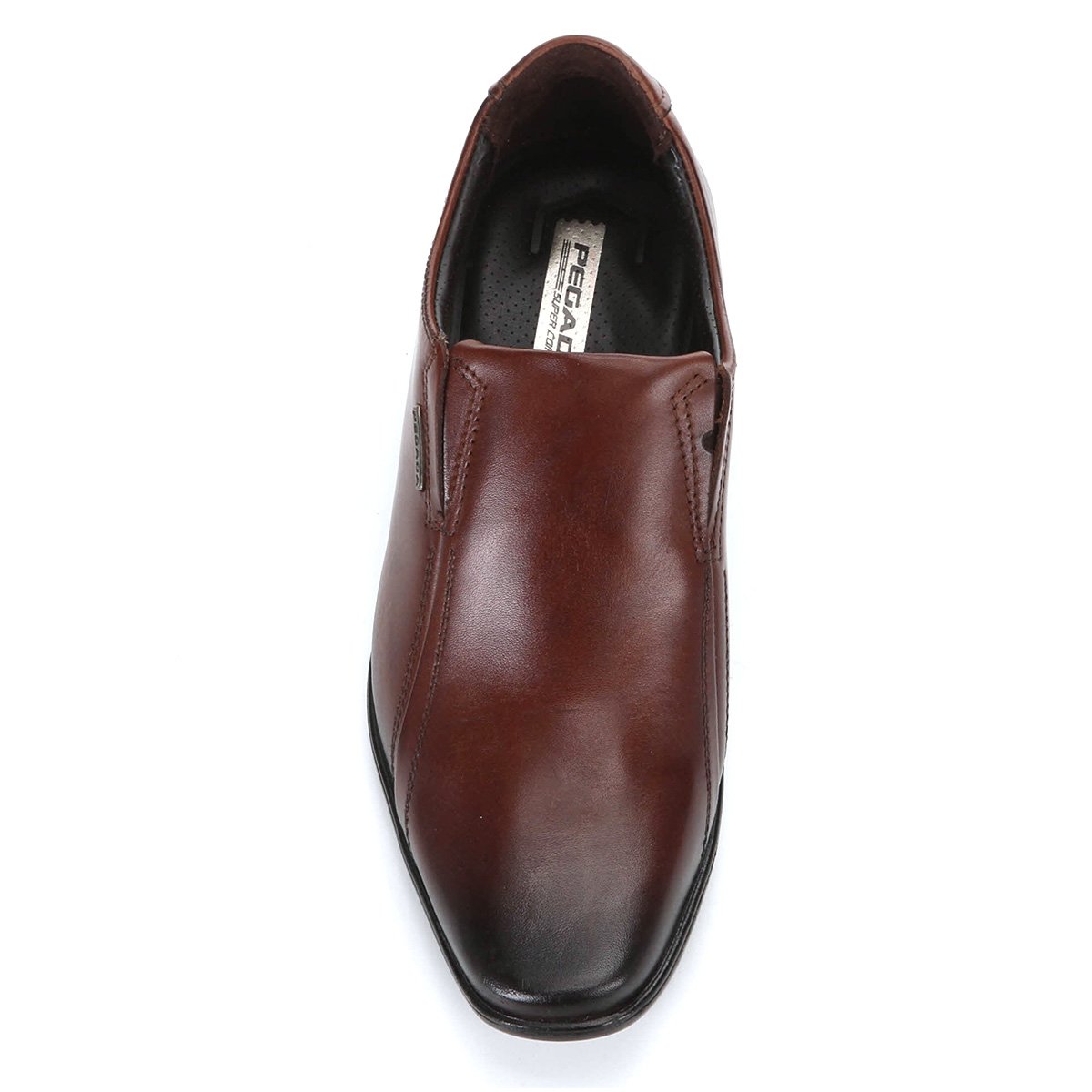 Sapato Social Couro Pegada Bico Quadrado Masculino - Marrom Claro | Zattini