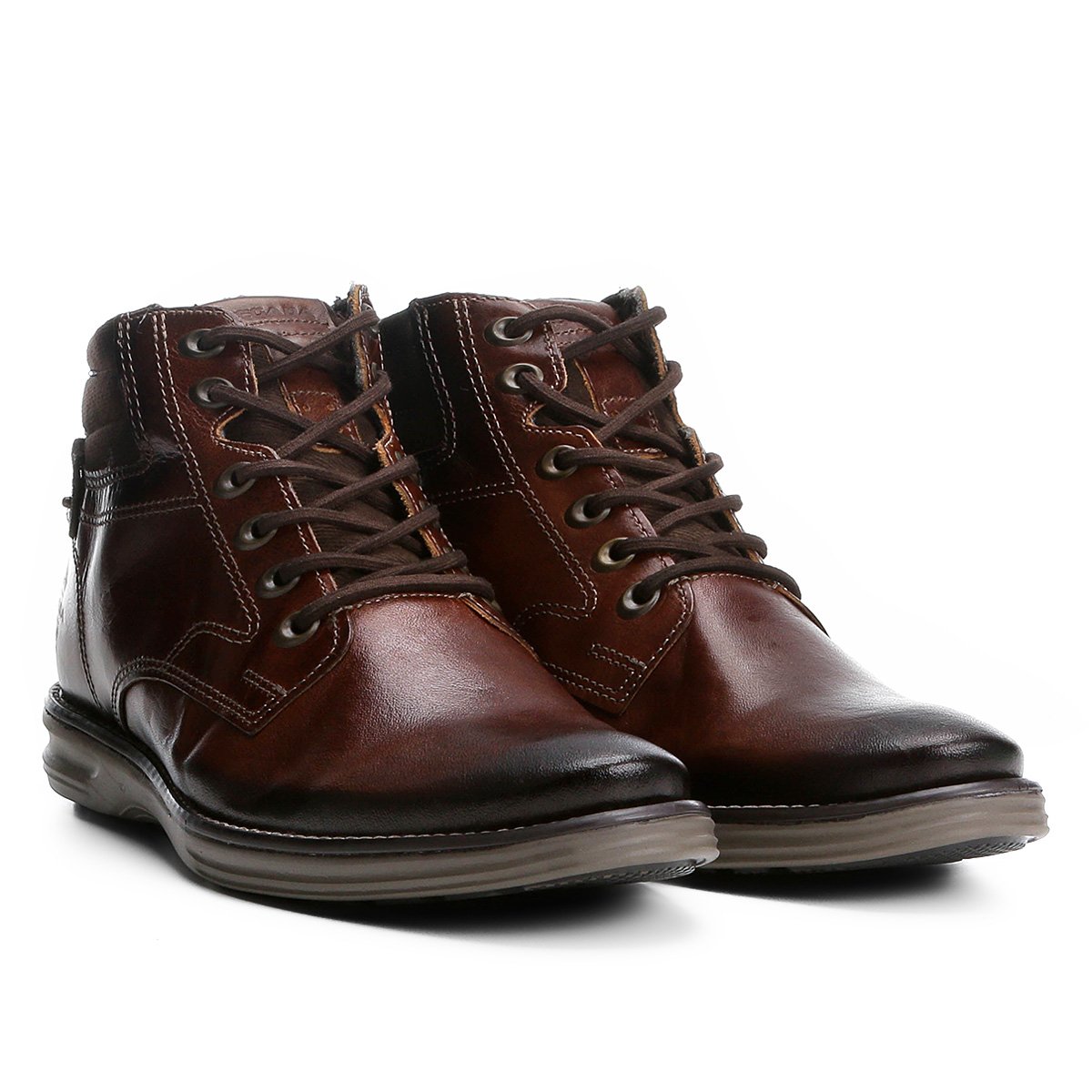 Sapato Social Couro Pegada Masculino - Marrom Menor preço em Sapato Social Couro Pegada Masculino - Marrom