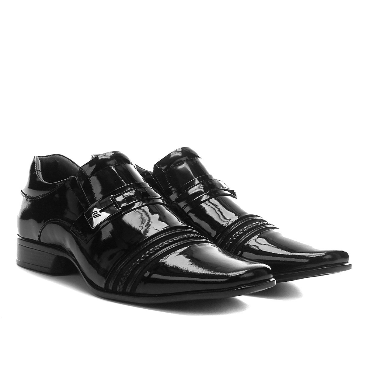 Sapato Social Couro Rafarillo Las Vegas Verniz Masculino - Preto | Zattini