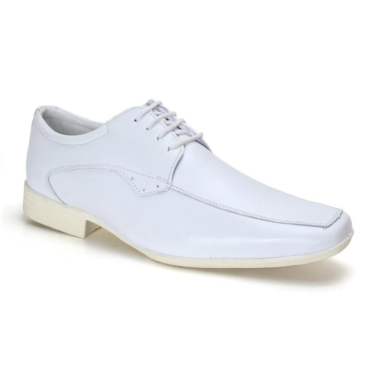Sapato Social Couro Roberto Bico Quadrado Masculino - Branco | Zattini
