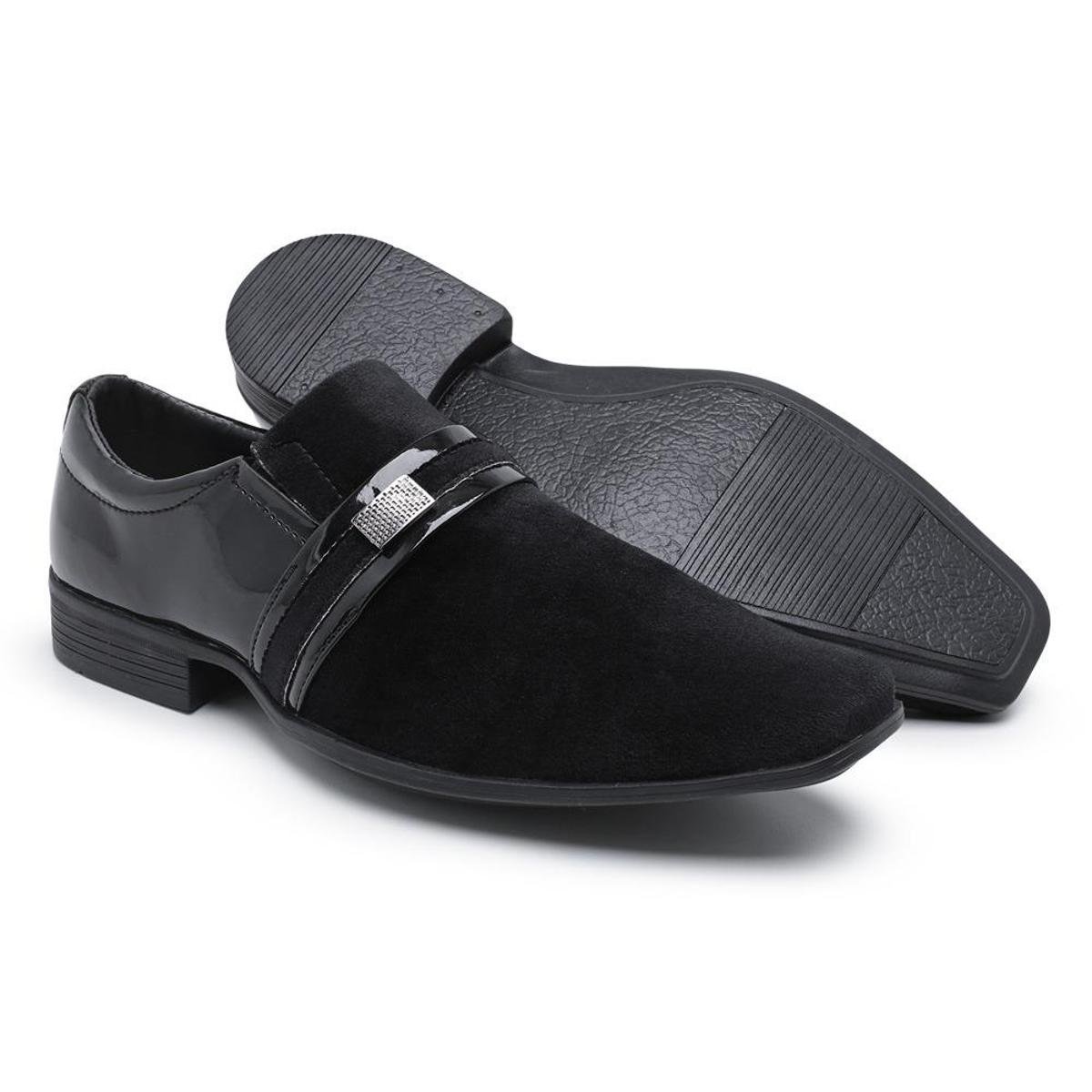 Sapato Social Couro Schiareli Verniz Masculino - Preto Menor preço em Sapato Social Couro Schiareli Verniz Masculino - Preto