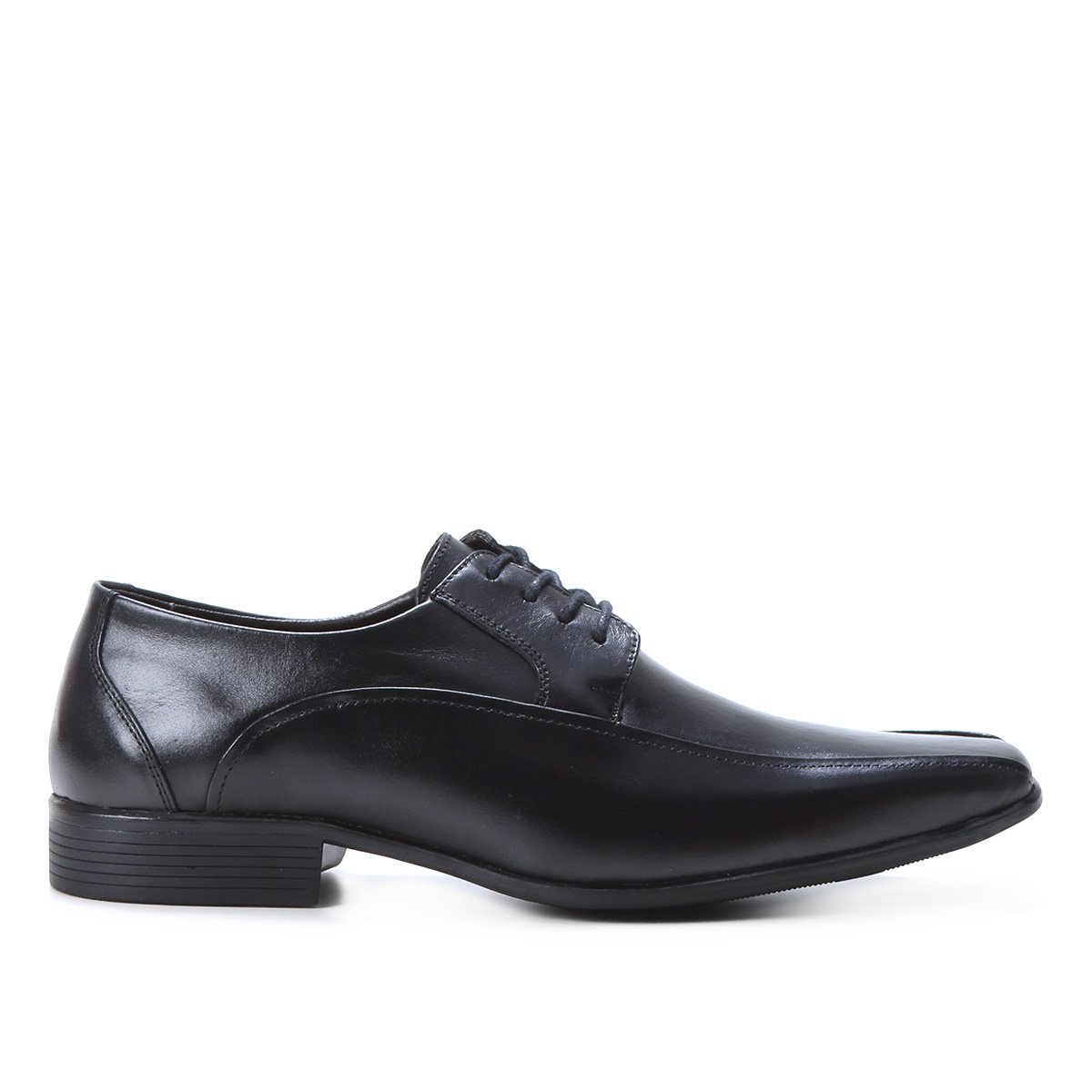 Sapato Social Couro Shoestock Cadarço Recorte Masculino - Preto Menor preço em Sapato Social Couro Shoestock Cadarço Recorte Masculino - Preto