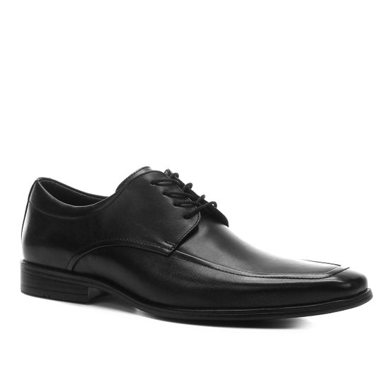 Sapato Social Couro Shoestock Liso Masculino - Preto