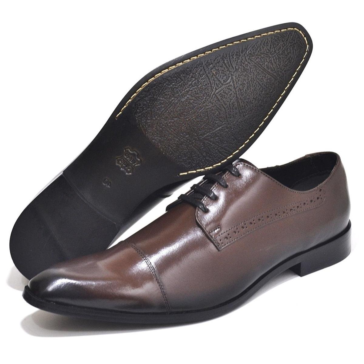 Sapato Social Couro Top Franca Shoes Masculino - Cafe Menor preço em Sapato Social Couro Top Franca Shoes Masculino - Cafe