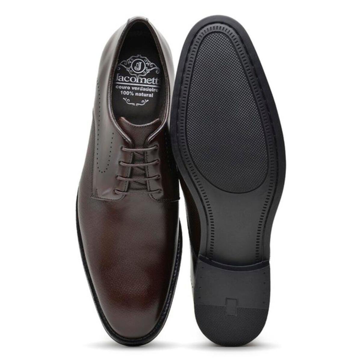 Sapato Social Derby Jacometti Masculino Couro Formal Liso Preto 42 - Café |  Zattini