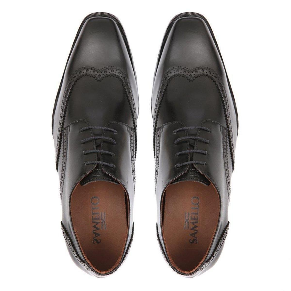 Sapato Social Elevator Samello Derby Rover Em Couro Masculino - Preto |  Zattini