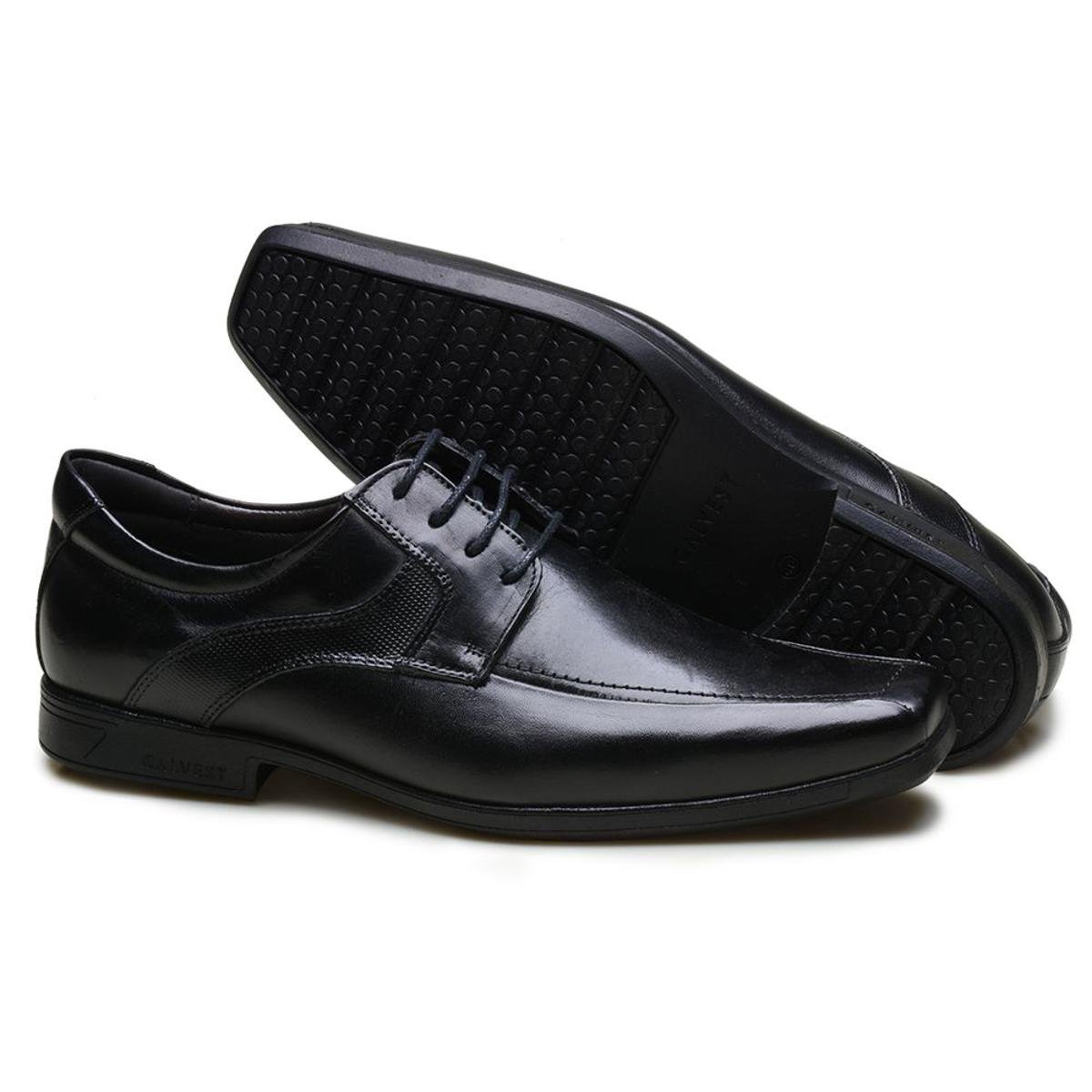Sapato Social em Couro Calvest Diplomata - Preto | Zattini