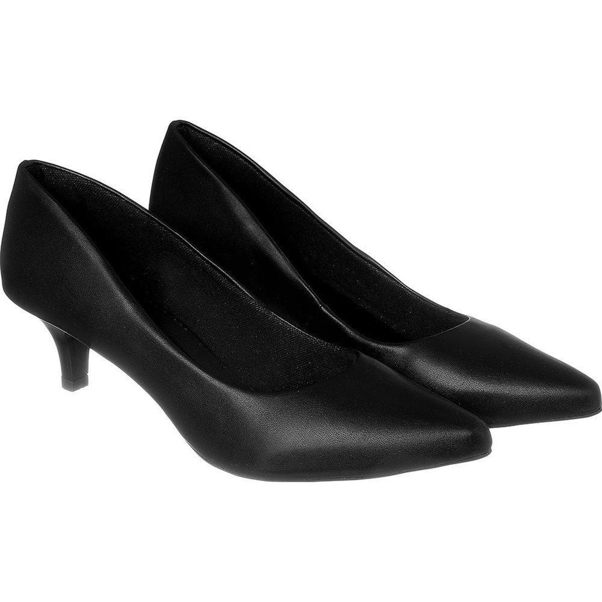 Sapato Social Feminino Scarpin Salto Baixo Fino Confortável Zattini