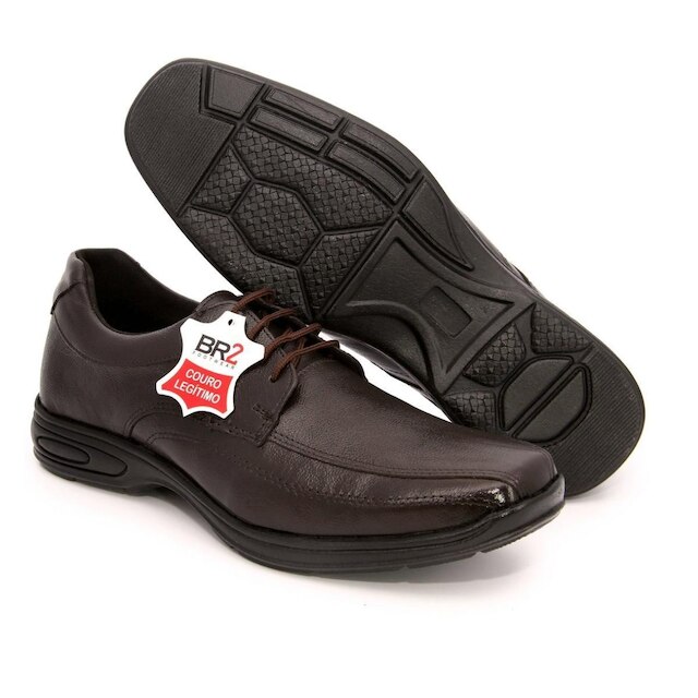 Sapato Social Gel Confort Footwear Em Couro Legítimo Cafe
