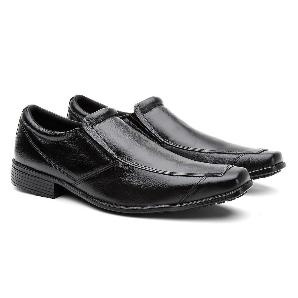 Sapato Social HShoes Couro Liso Conforto Elegante Macio Masculino - Preto Menor preço em Sapato Social HShoes Couro Liso Conforto Elegante Macio Masculino - Preto