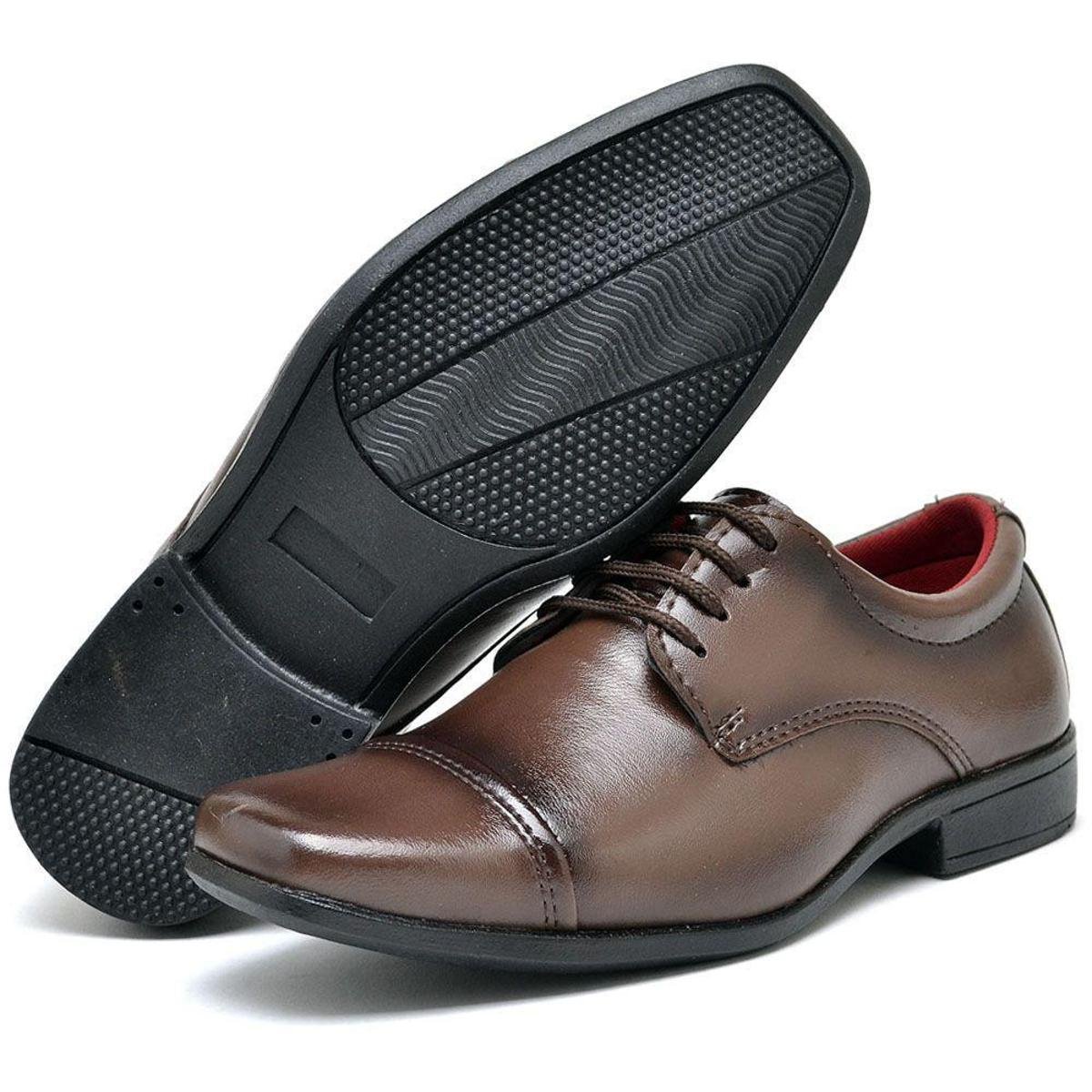 Sapato Social Infantil com Cadarço Top Flex - Marrom | Zattini