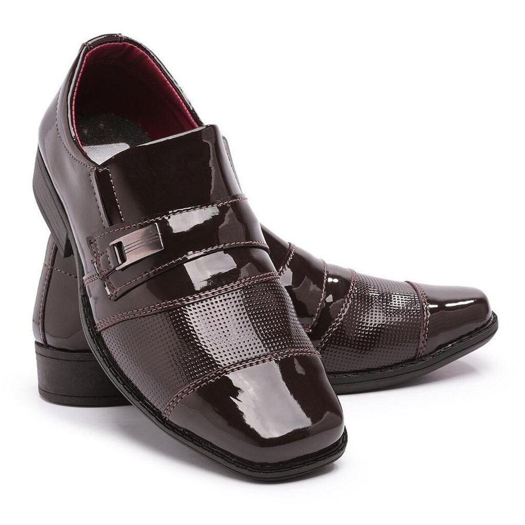 Sapato Social Infantil Menino Casual Leve Bico Quadrado