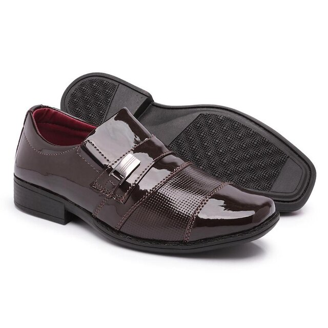 Sapato Social Infantil Menino Casual Leve Bico Quadrado
