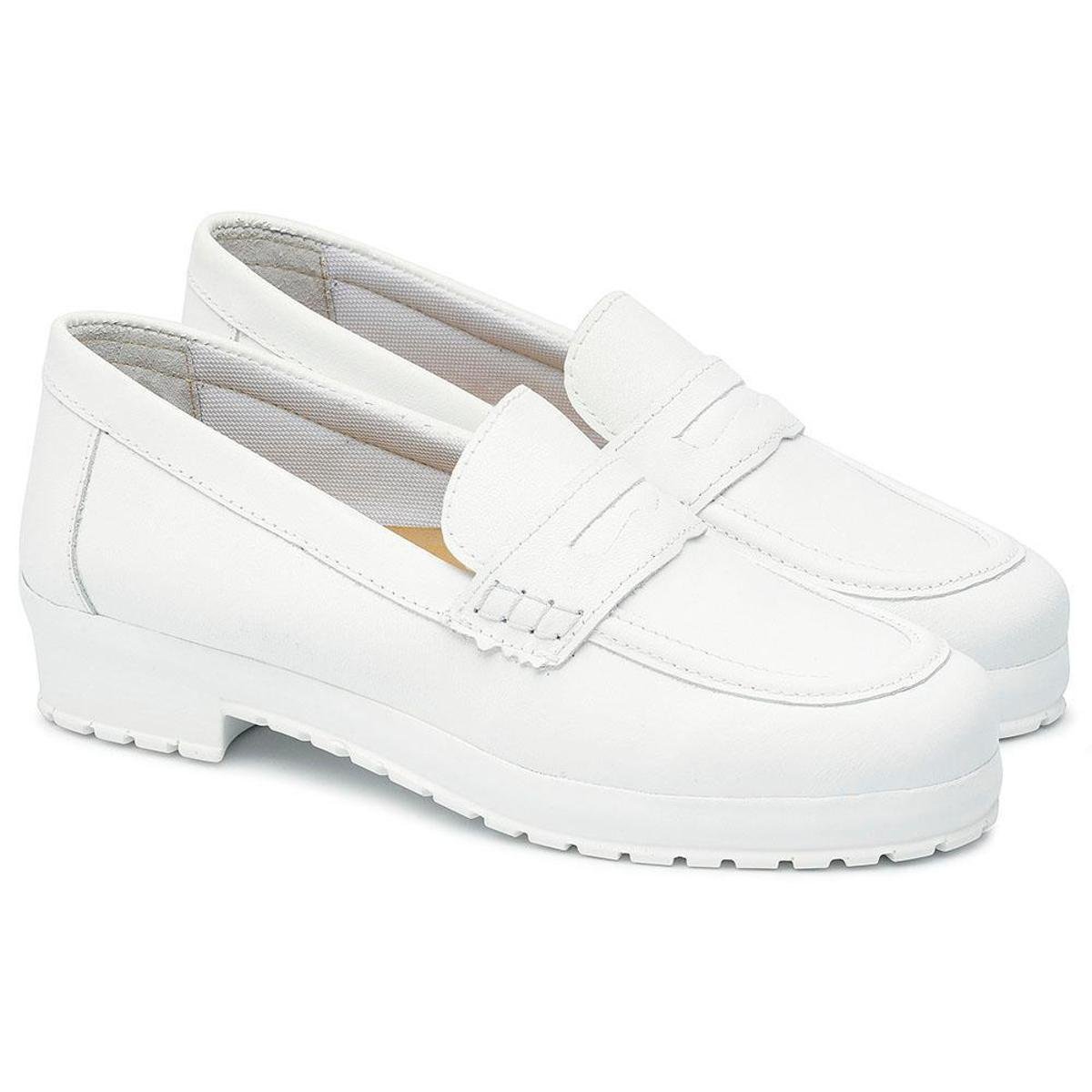 Sapato Social Kallucci Militar Couro Salto Baixo Feminino - Branco | Zattini