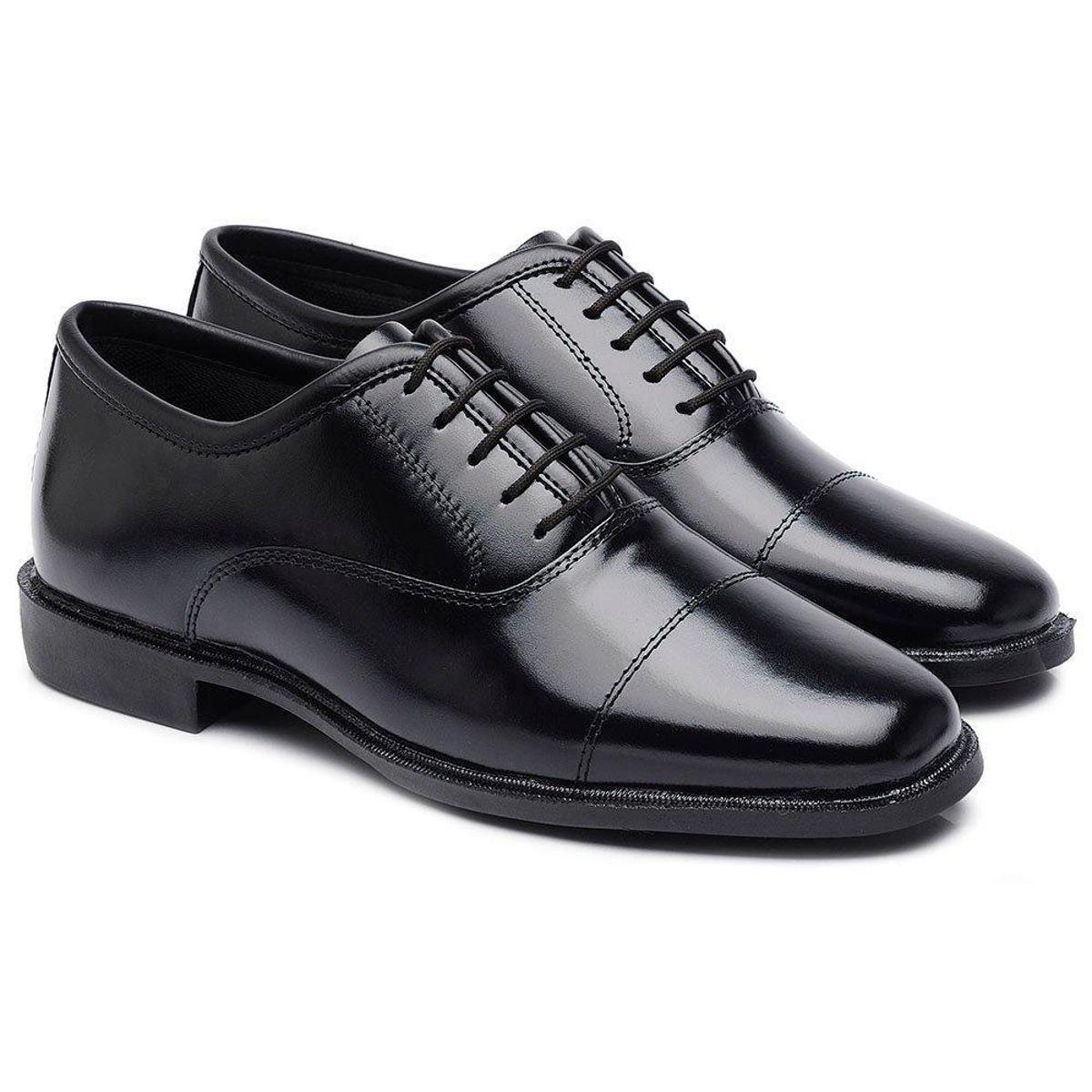 Sapato Social Kallucci Militar Todo em Couro Masculino - Preto Menor preço em Sapato Social Kallucci Militar Todo em Couro Masculino - Preto