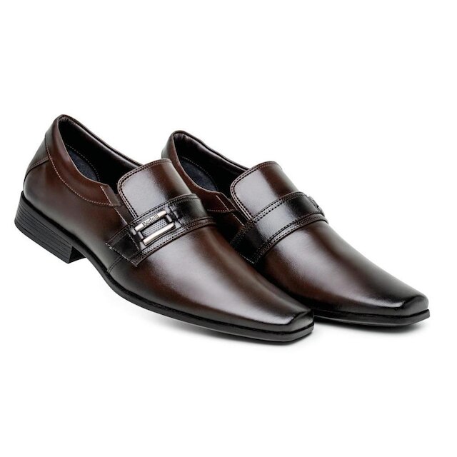 Sapato Social Masculino Basico Confortavel Solado Borracha Seguro Palmilha Macia Design Moderno
