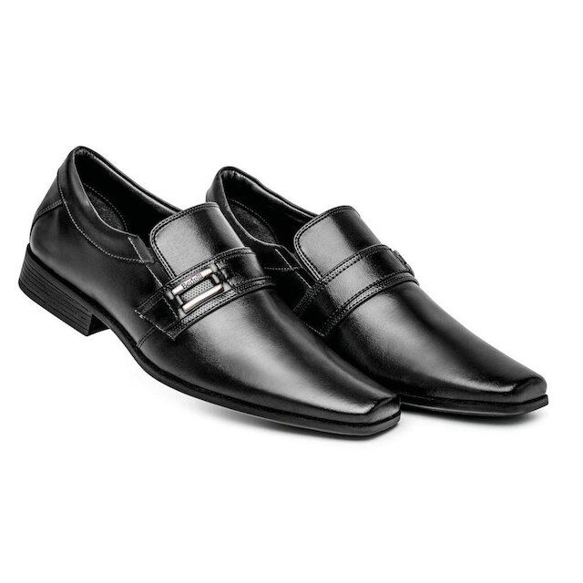Sapato Social Masculino Basico Confortavel Solado Borracha Seguro Palmilha Macia Design Moderno